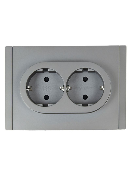 купить Фортепиано сталь розетка скрытая 2-мест заземление шторки быстрозажим. клем. IP20  в Самаре Фортепиано сталь розетка скрытая 2-мест заземление шторки быстрозажим. клем. IP20