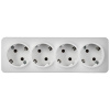 купить Глори белый розетка открытая 4-мест заземление IP20  в Самаре Глори белый розетка открытая 4-мест заземление IP20