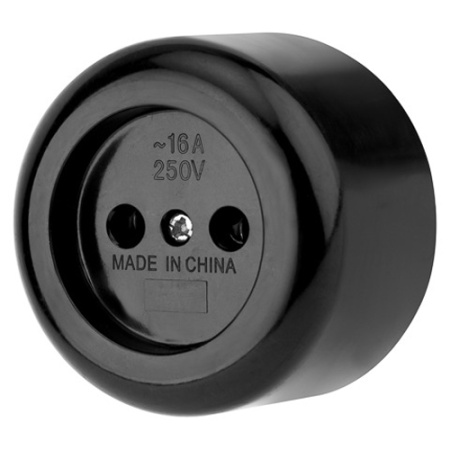 купить Рексант черный розетка открытая 1-мест IP20 карболитовая в Самаре Рексант черный розетка открытая 1-мест IP20 карболитовая