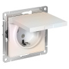 AtlasDesign жемчуг розетка скрытая 1-мест заземление с крышкой шторки IP20 