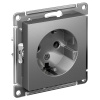 AtlasDesign сталь розетка скрытая 1-мест заземление IP20 