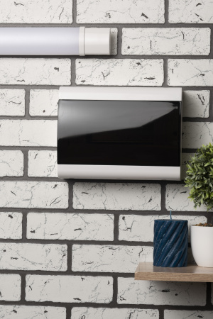 Бокс 12мод навесной белый черная прозрачная дверь IP41 SlimBox EKF 