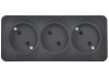купить Глори черный розетка открытая 3-мест IP20  в Самаре Глори черный розетка открытая 3-мест IP20