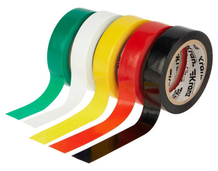 купить Изолента ПВХ 19мм*20м разноцветный Kranz набор 5шт в Самаре Изолента ПВХ 19мм*20м разноцветный Kranz набор 5шт