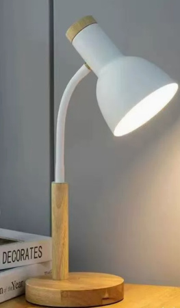 купить Светильник настольный 60Вт E27 белый подставка Ultra LIGHT дерево в Самаре Светильник настольный 60Вт E27 белый подставка Ultra LIGHT дерево