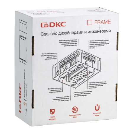 Бокс 8мод навесной белый дымчатая дверь IP40 FRAME DKC 