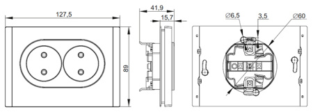 купить Фортепиано белый розетка скрытая 2-мест IP20  в Самаре Фортепиано белый розетка скрытая 2-мест IP20