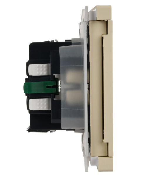 купить Фортепиано ваниль розетка скрытая 1-мест заземление с крышкой шторки IP44  в Самаре Фортепиано ваниль розетка скрытая 1-мест заземление с крышкой шторки IP44