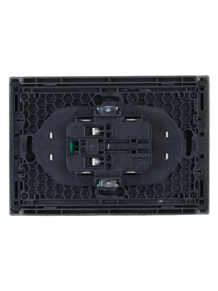 купить Фортепиано сталь розетка скрытая 2-мест заземление шторки быстрозажим. клем. IP20  в Самаре Фортепиано сталь розетка скрытая 2-мест заземление шторки быстрозажим. клем. IP20