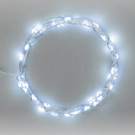 купить Гирлянда нить 10м белый 100свд IP20 серебро провод роса USB в Самаре Гирлянда нить 10м белый 100свд IP20 серебро провод роса USB