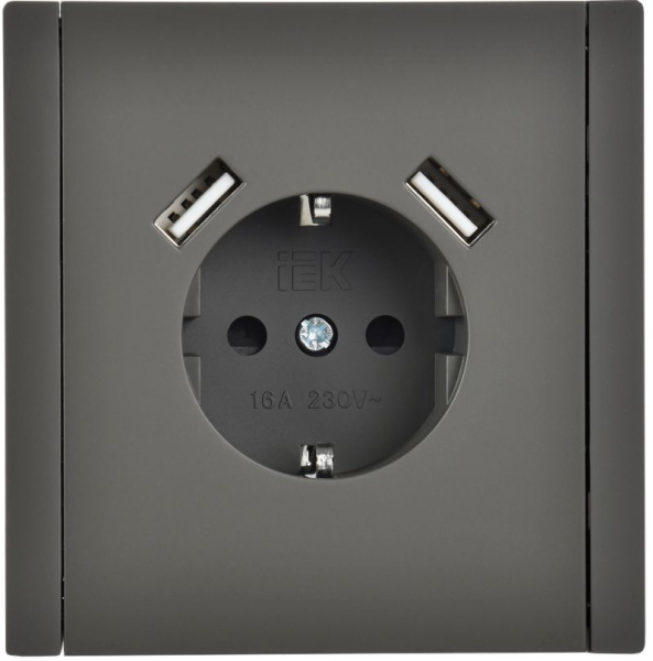 купить Фортепиано серый розетка скрытая 1-мест заземление шторки USB IP20 3,1А в Самаре Фортепиано серый розетка скрытая 1-мест заземление шторки USB IP20 3,1А