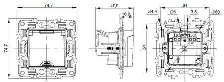 купить Сканди арктический белый механизм розетки скрытая 1-мест IP44  в Самаре Сканди арктический белый механизм розетки скрытая 1-мест IP44