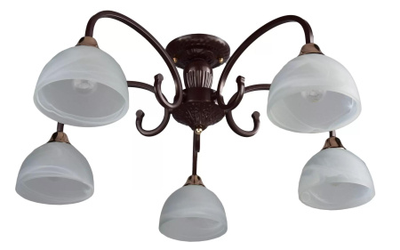 купить Светильник потолочный (люстра) 5*60Вт E27 коричневый/золото Краковяк в Самаре Светильник потолочный (люстра) 5*60Вт E27 коричневый/золото Краковяк