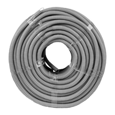 купить Труба гофра 16мм ПВХ 100м серый EKF с протяжкой  в Самаре Труба гофра 16мм ПВХ 100м серый EKF с протяжкой