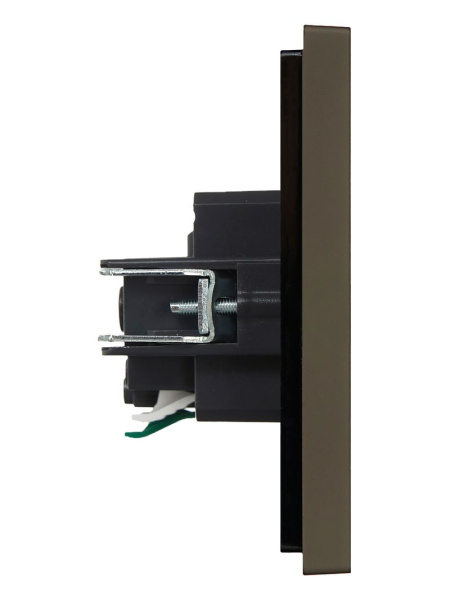 купить Фортепиано серый розетка скрытая 1-мест заземление шторки IP20  в Самаре Фортепиано серый розетка скрытая 1-мест заземление шторки IP20