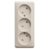 купить Этюд кремовый розетка открытая 3-мест шторки IP20  в Самаре Этюд кремовый розетка открытая 3-мест шторки IP20