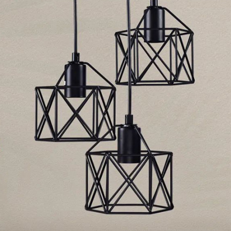 купить Светильник подвесной (люстра) 3*60Вт E27 черный лофт в Самаре Светильник подвесной (люстра) 3*60Вт E27 черный лофт