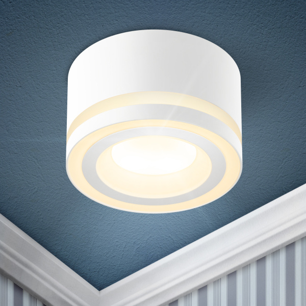 купить Встраиваемый светильник под лампу GX53 ЭРА DK113 WH белый в Самаре Встраиваемый светильник под лампу GX53 ЭРА DK113 WH белый