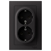 AtlasDesign карбон розетка скрытая 2-мест заземление IP20 
