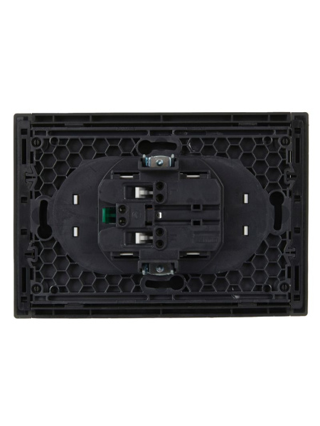 купить Фортепиано серый розетка скрытая 2-мест заземление шторки IP20  в Самаре Фортепиано серый розетка скрытая 2-мест заземление шторки IP20