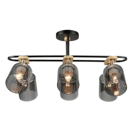 купить Светильник потолочный (люстра) 6*60Вт E27 черный/дымчатый  в Самаре Светильник потолочный (люстра) 6*60Вт E27 черный/дымчатый