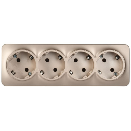 купить Глори шампань розетка открытая 4-мест заземление IP20  в Самаре Глори шампань розетка открытая 4-мест заземление IP20