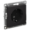 AtlasDesign карбон розетка скрытая 1-мест заземление IP20 
