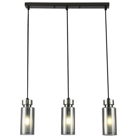 купить Светильник подвес 3*15Вт E14 никель цилиндр дымчатый  в Самаре Светильник подвес 3*15Вт E14 никель цилиндр дымчатый