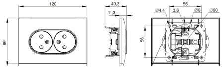купить Сканди бежевый розетка скрытая 2-мест IP20  в Самаре Сканди бежевый розетка скрытая 2-мест IP20