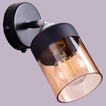 купить Светильник настенный (бра) 1*40Вт E27 черный/хром Россвет в Самаре Светильник настенный (бра) 1*40Вт E27 черный/хром Россвет