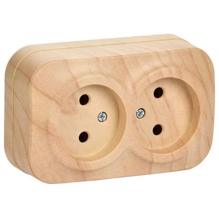 купить Глори сосна розетка открытая 2-мест IP20 в Самаре Глори сосна розетка открытая 2-мест IP20