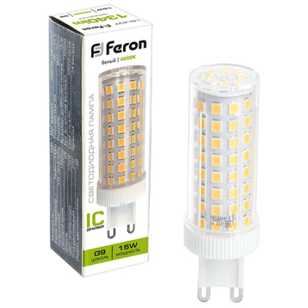 купить Лампа капсула свд 220В G9 15Вт 4000К 1340лм Feron  в Самаре Лампа капсула свд 220В G9 15Вт 4000К 1340лм Feron