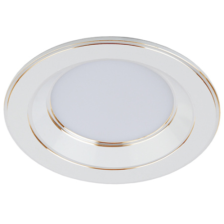 купить Светильник даунлайт свд 9Вт 4000К 450лм круг белый/золото встраиваемый  в Самаре Светильник даунлайт свд 9Вт 4000К 450лм круг белый/золото встраиваемый