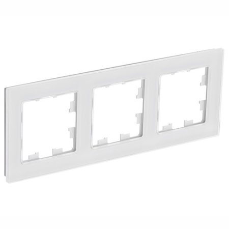 купить Атлас белый рамка 3-ая универсально натур.стекло в Самаре Атлас белый рамка 3-ая универсально натур.стекло