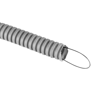 купить Труба гофра 16мм ПВХ 100м серый EKF с протяжкой  в Самаре Труба гофра 16мм ПВХ 100м серый EKF с протяжкой