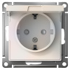 AtlasDesign жемчуг розетка скрытая 1-мест заземление с крышкой шторки IP20 