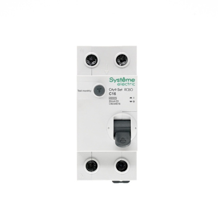 Дифавтомат 2Р 16А C тип AC 30мА 4,5кА City9 2мод Systeme Electric