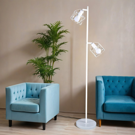 купить Торшер 2*60Вт E27 белый Готика в Самаре Торшер 2*60Вт E27 белый Готика