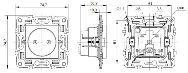 купить SKANDY Роз. без з/к/ш 10А SK-R02W арк. бел. IEK в Самаре SKANDY Роз. без з/к/ш 10А SK-R02W арк. бел. IEK