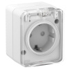 AtlasDesign Profi54 белый розетка открытая 1-мест шторки IP54 