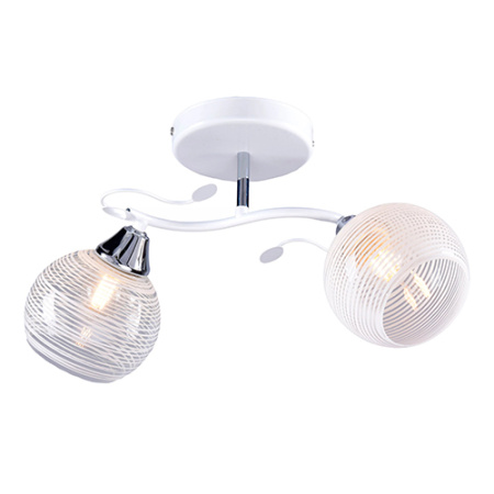 Светильник потолочный (люстра) 2*60Вт E27 белый/хром Биссектриса