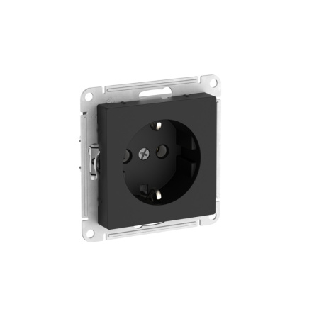 Атлас карбон розетка скрытая 1-мест заземление быстрозажим. клем. IP20 