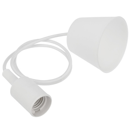 купить Патрон подвесной E27 пластик со шнуром 1м белый   в Самаре Патрон подвесной E27 пластик со шнуром 1м белый