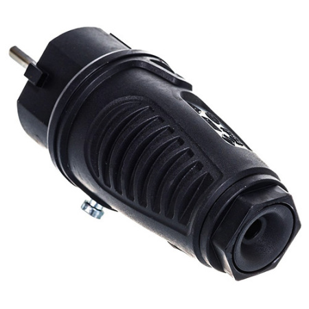 купить Вилка 16А прямая заземление черный резина IP54 PCE маркер черный в Самаре Вилка 16А прямая заземление черный резина IP54 PCE маркер черный