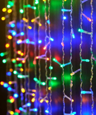 купить Гирлянда занавес 3*3м мульти 300свд IP20 прозрачный провод 8 режимов в Самаре Гирлянда занавес 3*3м мульти 300свд IP20 прозрачный провод 8 режимов