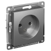 AtlasDesign сталь розетка скрытая 1-мест IP20 