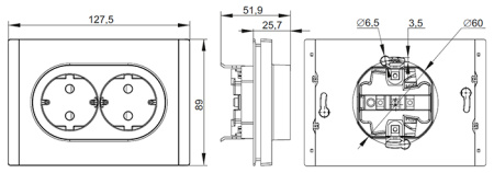 купить Фортепиано сталь розетка скрытая 2-мест заземление быстрозажим. клем. IP20  в Самаре Фортепиано сталь розетка скрытая 2-мест заземление быстрозажим. клем. IP20