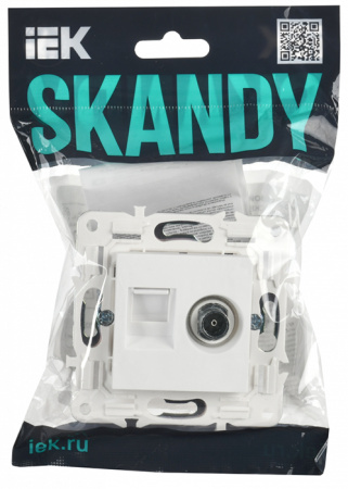 купить Сканди арктический белый розетка RJ45+TV оконечная скрытая 2-ая кат.5E в Самаре Сканди арктический белый розетка RJ45+TV оконечная скрытая 2-ая кат.5E