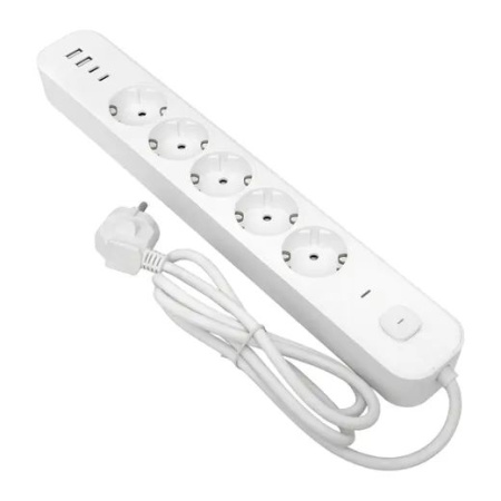 купить Удлинитель 5-мест 1,5м ПВС 3*1,5 белый выкл EKF  2USB 2,4А+2USBtype-С в Самаре Удлинитель 5-мест 1,5м ПВС 3*1,5 белый выкл EKF  2USB 2,4А+2USBtype-С