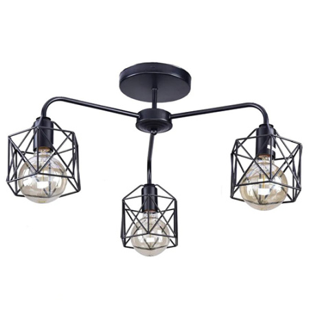 купить Светильник потолочный (люстра) 3*60Вт E27 черный лофт в Самаре Светильник потолочный (люстра) 3*60Вт E27 черный лофт